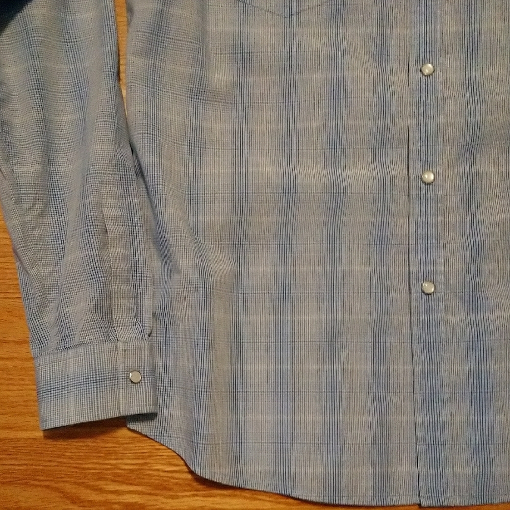 Theory Light Blue Patterned Button Down Western S… - image 6
